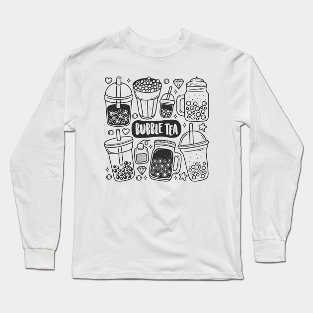 Bubble Tea Long Sleeve T-Shirt by Mako Design 